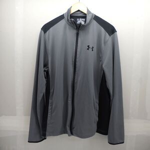 UNDER ARMOUR Size 2XL Mens Ligthweight Full Zip Windbreaker HeatGear Golf Gray